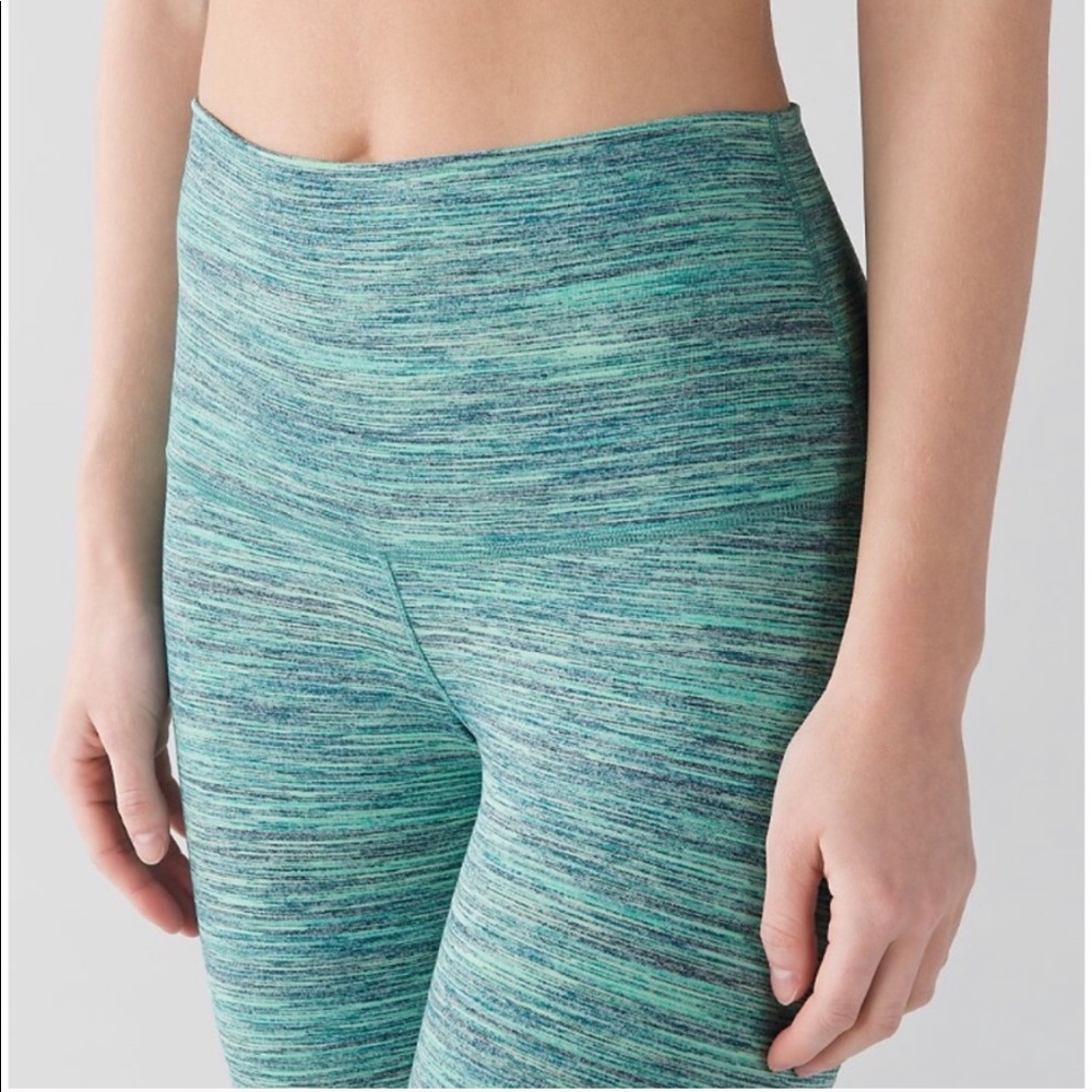 Lululemon Teal Full Length Wunder Under Pants - Picture 2 of 5